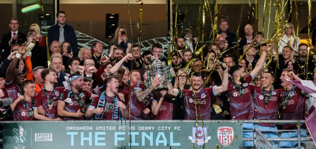 Drogheda United celebrate goal