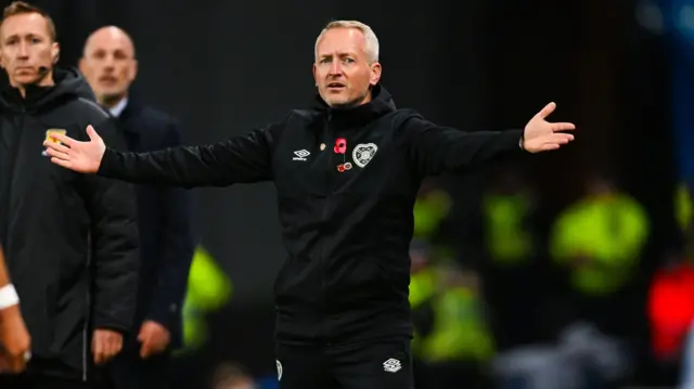 Hearts Head Coach Neil Critchley during his side's game against Rangers