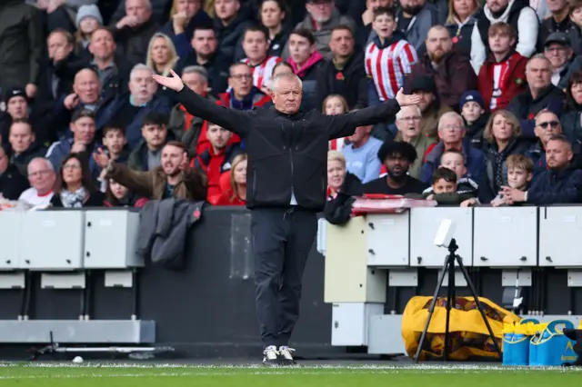 Chris Wilder, Manager of Sheffield United, reacts