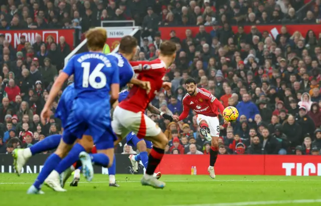 Bruno Fernandes scores for Man Utd