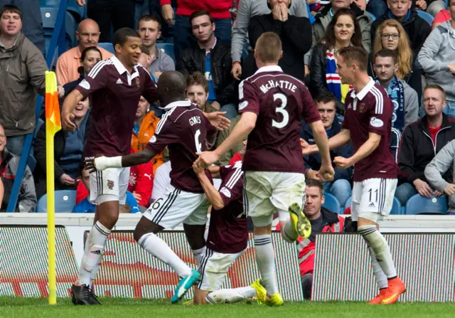 Osman Sow scored a last-minute winner for Hearts in August 2014