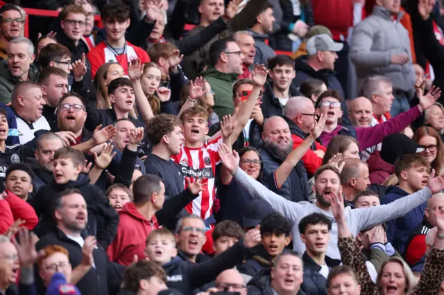 Fans of Sheffield United show their support