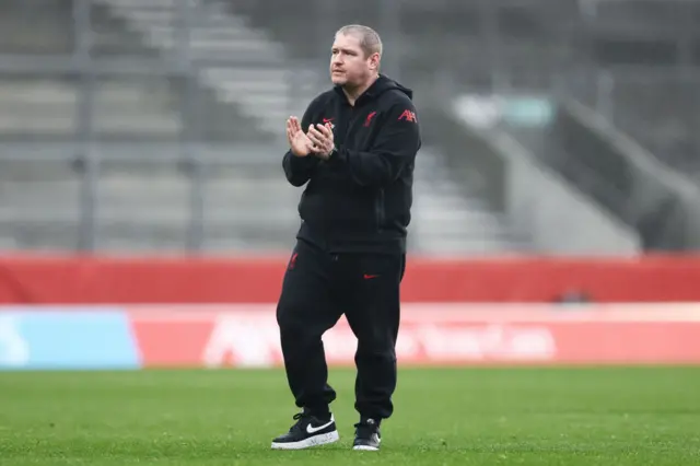 Beard claps the fans at full time