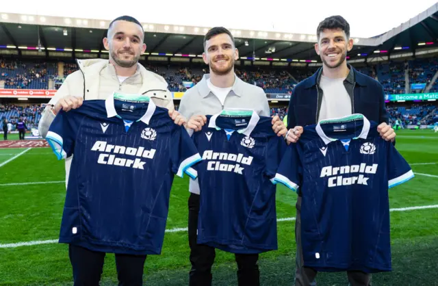 Scotland footballers John McGinn, Andy Robertson and Ryan Christie