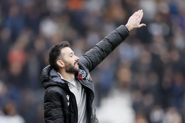 West Bromwich Albion manager Carlos Corberan gestures on the touchline