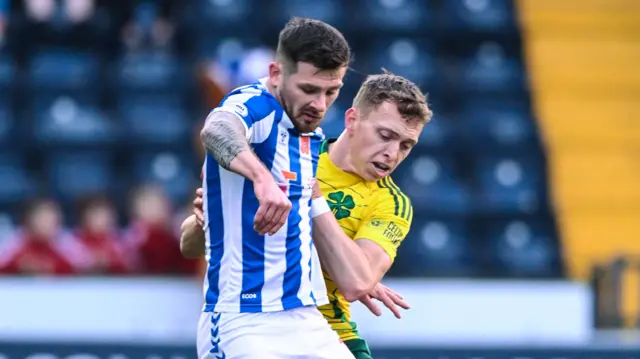 Kilmarnock's Matty Kennedy and Celtic's Alistair Johnston in action