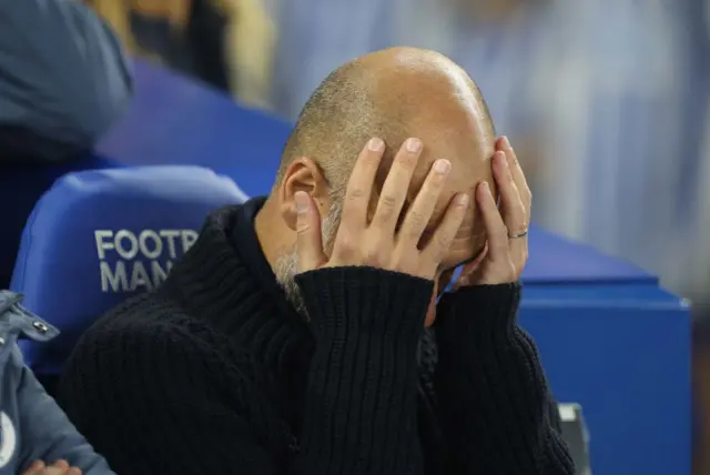 Pep Guardiola shows his frustrations as Manchester City lose to Brighton