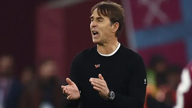 Julen Lopetegui gestures on the touchline