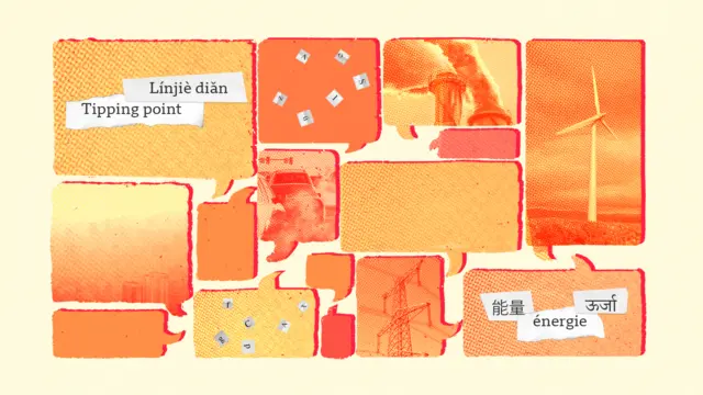 Translations graphic with the words tipping point and energy.