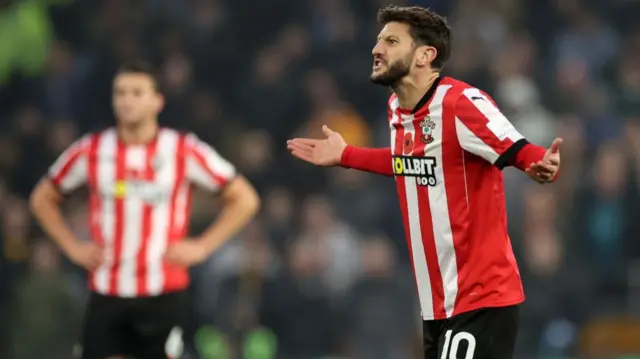 Adam Lallana of Southampton during a Premier League match.