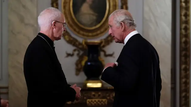 King Charles III speaks to Archbishop of Canterbury