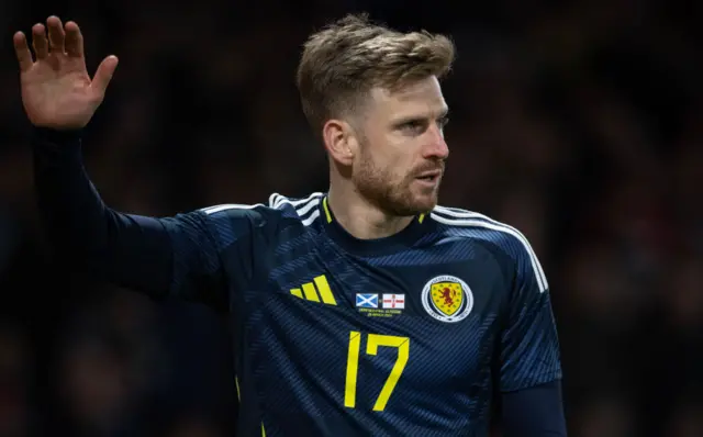 Stuart Armstrong looks on during the international friendly match between Scotland and Northern Ireland