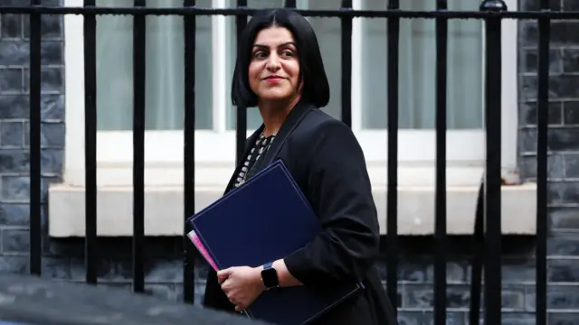 British Lord Chancellor and Secretary of State for Justice Shabana Mahmood departs 10 Downing Street