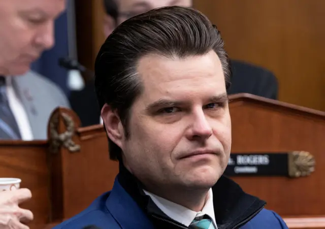 U.S. Rep. Matt Gaetz (R-FL) attends a House Armed Services Committee meeting on Capitol