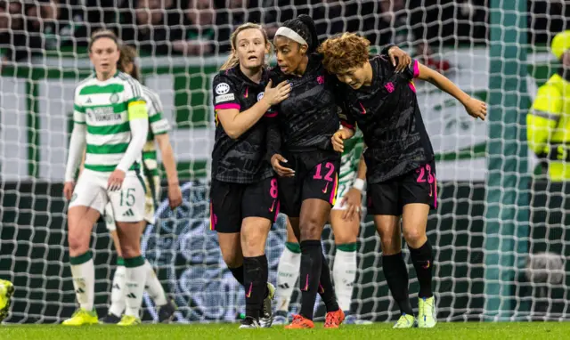 Ashley Lawrence (centre) banged in Chelsea's second goal