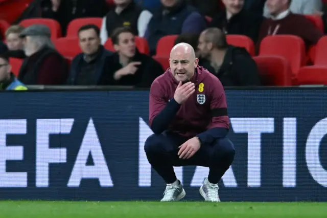 England Interim Manager Lee Carsley observes during the UEFA Nations League League B, Group 2 match between England and Greece