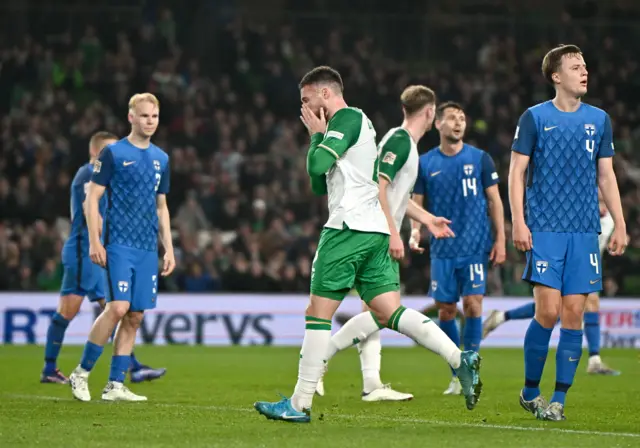 Matt Doherty after his strike misses the target