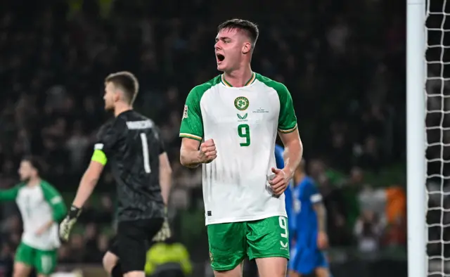 Goalscorer Evan Ferguson celebrating scoring