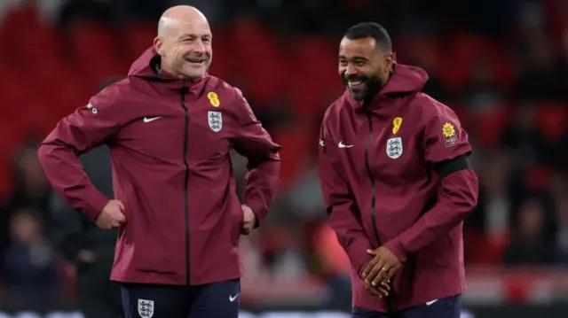 England interim manager Lee Carsley with assistant coach Ashley Cole