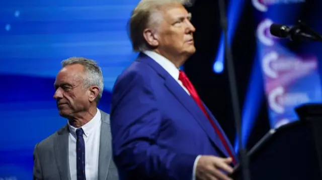 RFK and Donald Trump on stage