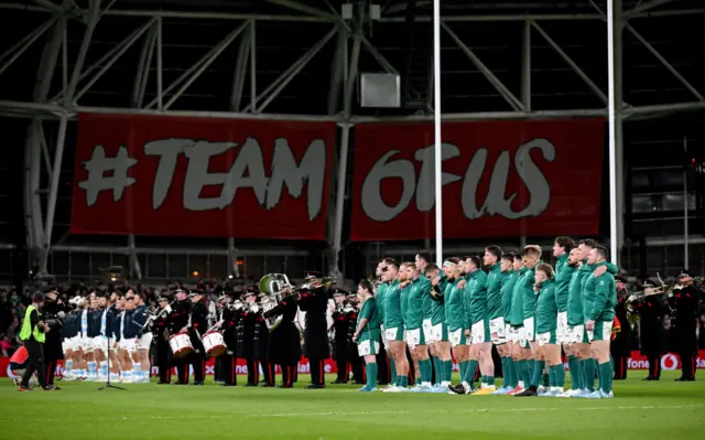 Teams at the anthems