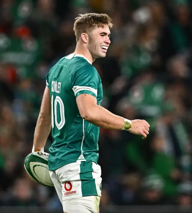 Ireland's Jack Crowley celebrates