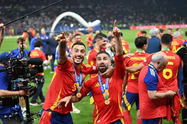 Spain celebrate winning Euro 2024