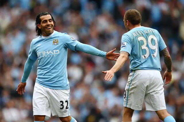 Carlos Tevez and Craig Bellamy