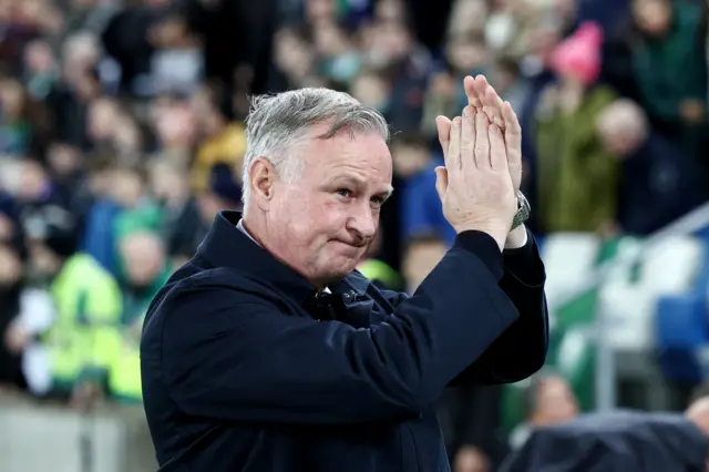 Michael O'Neill clapping the fans