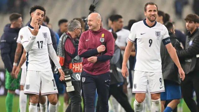 Curtis Jones, Lee Carsley and Harry Kane