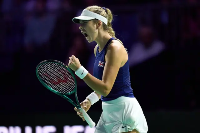 Katie Boulter celebrates