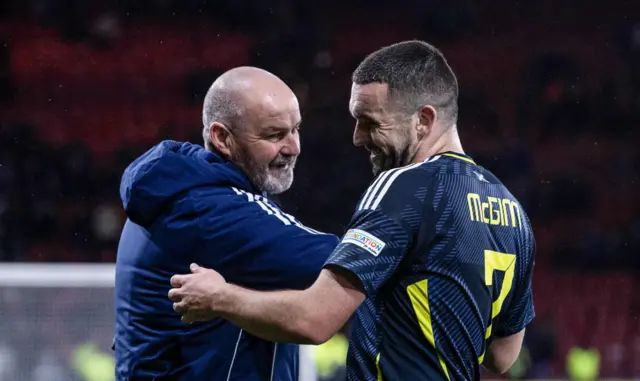 Scotland head coach Steve Clarke with John McGinn