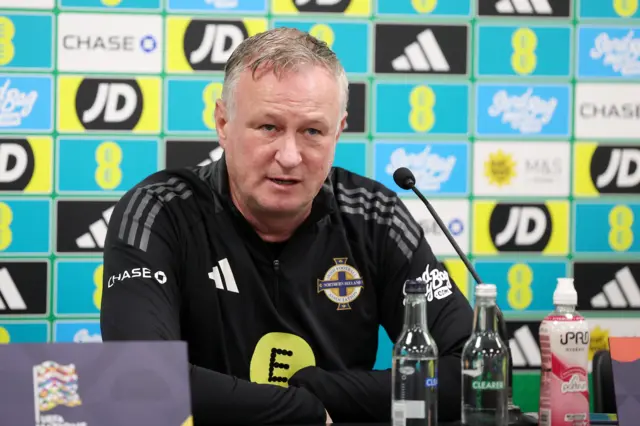 Michael O'Neill at a press conference