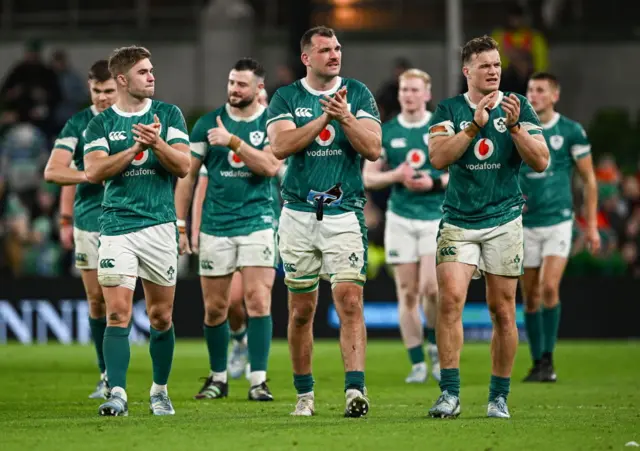 Ireland players at full-time