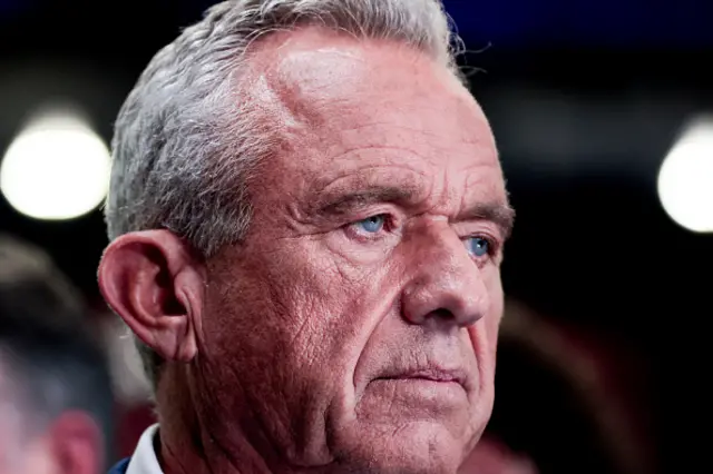 Robert F. Kennedy Jr., partner with Morgan & Morgan PA, in the ballroom before the second presidential debate at the Pennsylvania Convention Center in Philadelphia, Pennsylvania, U.S., Tuesday, Sept. 10, 2024.