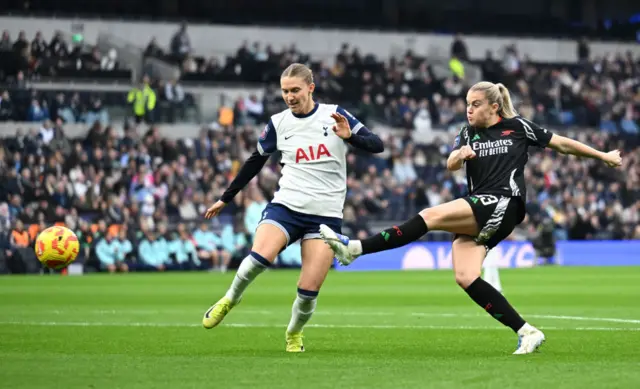 Russo scores Arsenal's first goal v Tottenham