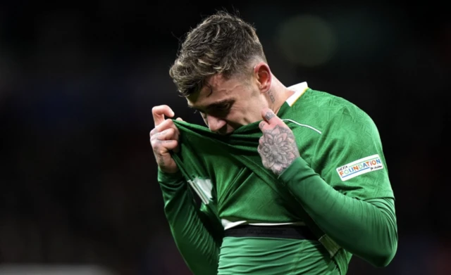 Republic of Ireland's Sammie Szmodics reacts