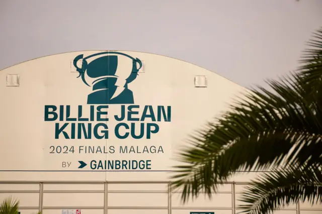 General view of the court before the Billie Jean King Cup Finals group stage match