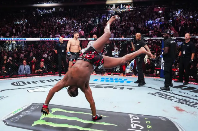 Jon Jones does a cartwheel