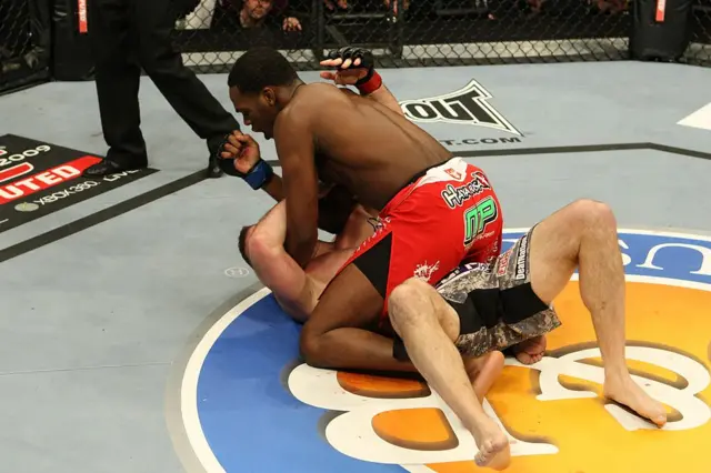 Jon Jones mounts Matt Hamill