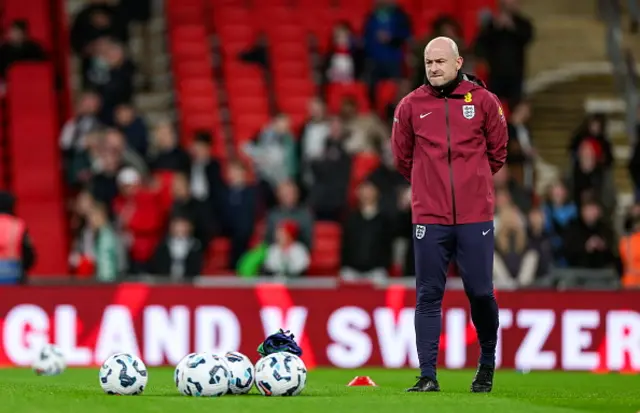 England interim manager Lee Carsley looks on