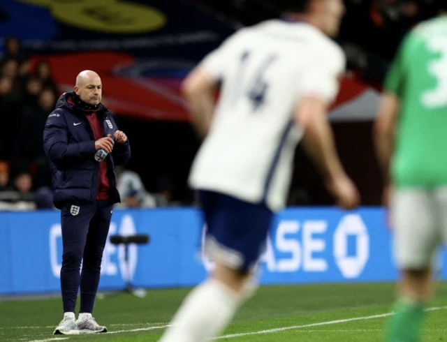 England interim manager Lee Carsley looks on