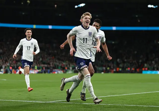 Anthony Gordon of England celebrates