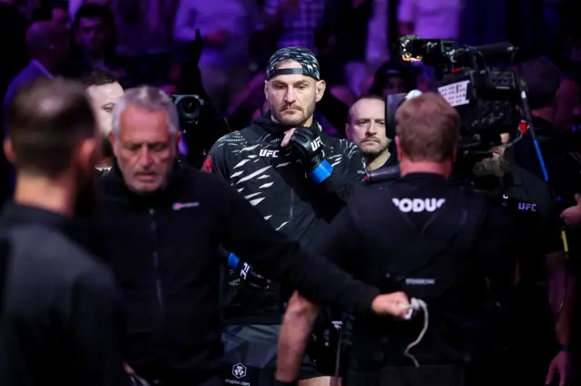 Stipe Miocic makes his walk to the octagon