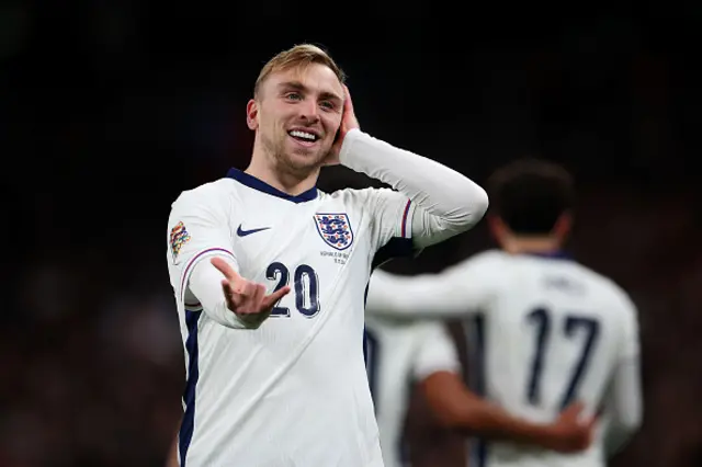 Jarrod Bowen of England celebrates