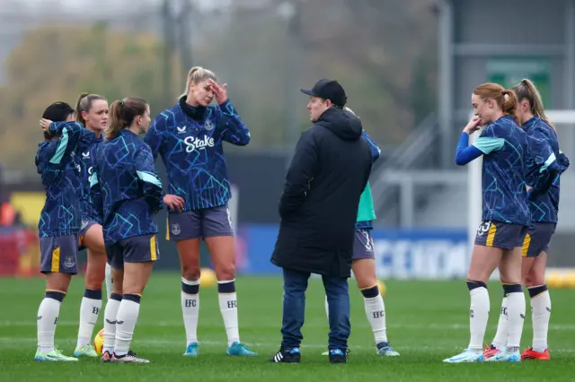 Sorensen addresses his players before the match against Palace