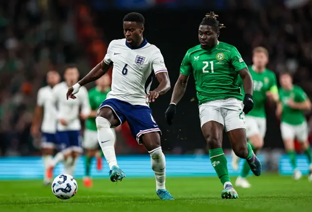 Marc Guéhi of England in action against Festy Ebosele