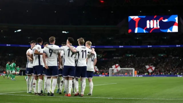 England players celebrate