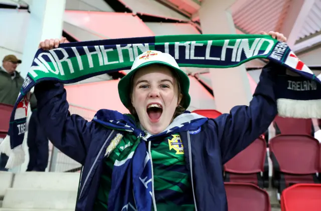 A young Northern Ireland fan before the game