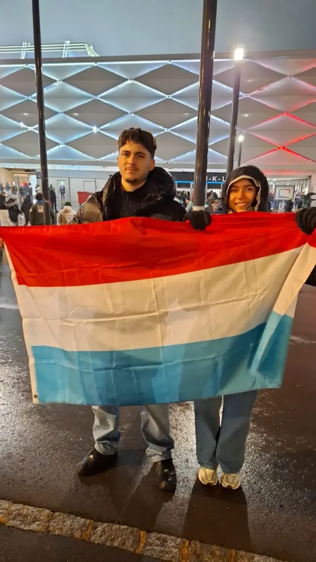 Luxembourg fans before the game